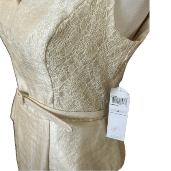 London Times Size 6 Champagne satin & lace dress NWT - Picture 4 of 5